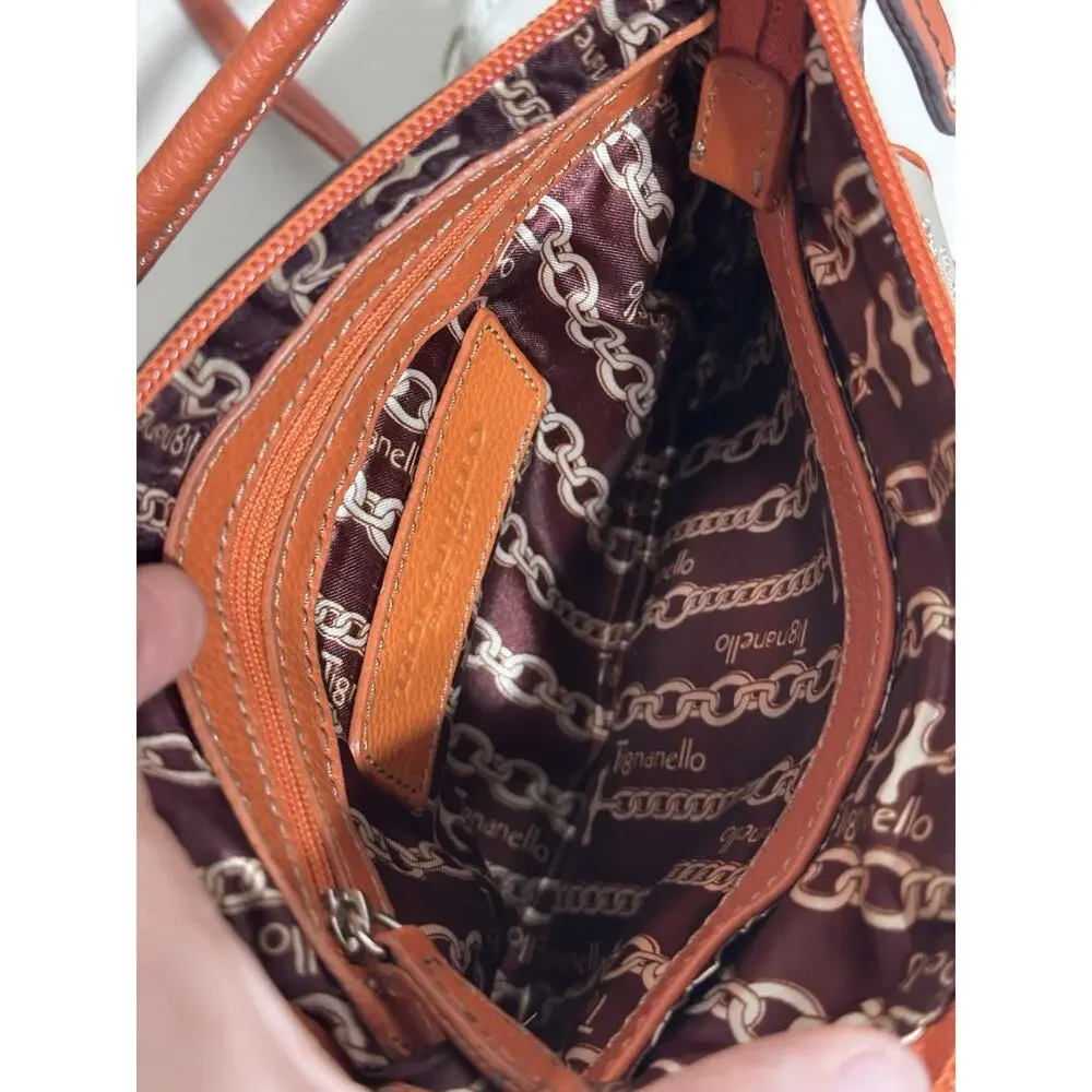 Tignanello Women's Small Pebble Leather Shoulder Crossbody Bag Orange